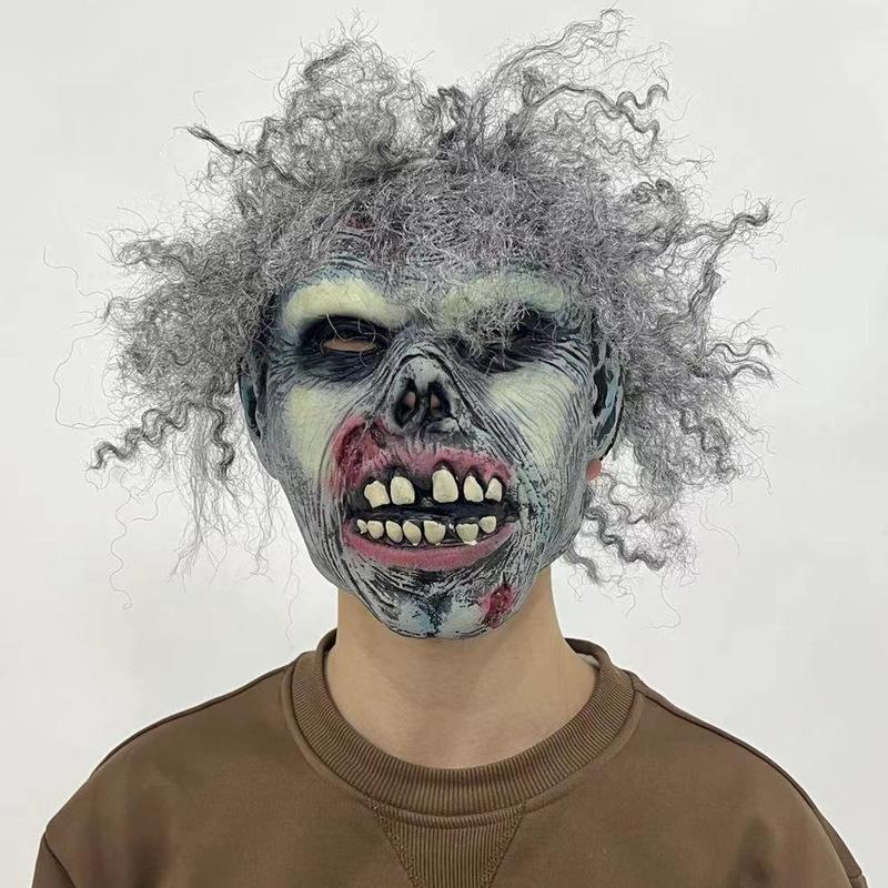 Halloween haunted house room escape props zombie horror latex mask