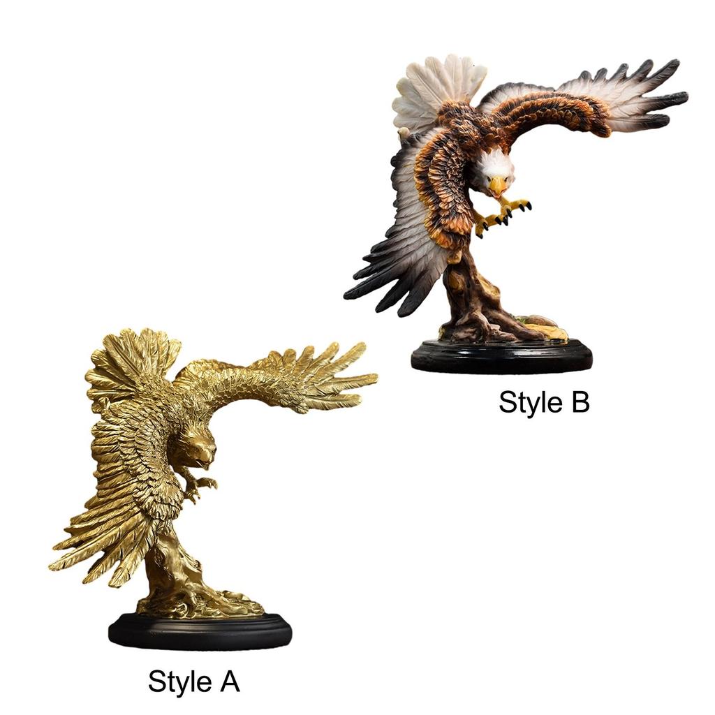 Eagle Statue Creative Collectible Art Indoor Gift Feng Shui Figurine for Office Cabinet Bookshelf Table Centerpieces Hallway