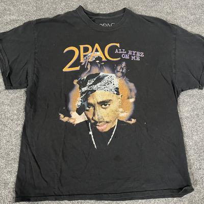 Tričko 2Pac Tričko Pánské XL Černé Všechny Oči Na Mě Grafické Hip Hop Rapové Tričko Krátký Rukáv