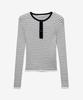 MIND BRIDGE WOMEN [W] Henley Neck Striped Knit