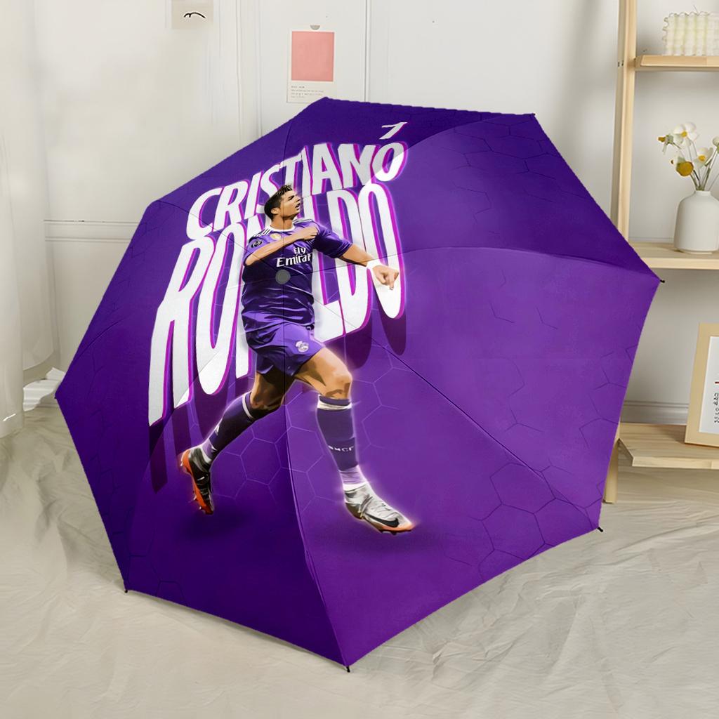 Ronaldos ikonische Reise Automatischer Regenschirm Kompakt 8-Rippen-Design Stabile Konstruktion Perfekt für Outdoor-Abenteuer Eleganter Regenschirm