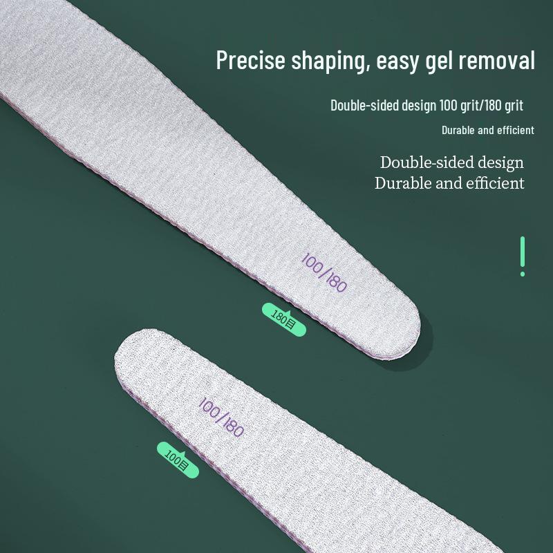 High-Quality Wear-Resistant Half-Moon Nail Files - Curved/Straight Emery Sanding Tools