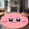 1 Stück Kirby1 Design Bedruckte Fläche Runder Teppich für Schlafzimmer Wohnzimmer Heimdekoration Teppiche Matte Rutschfeste Matte Teppich für das Bett