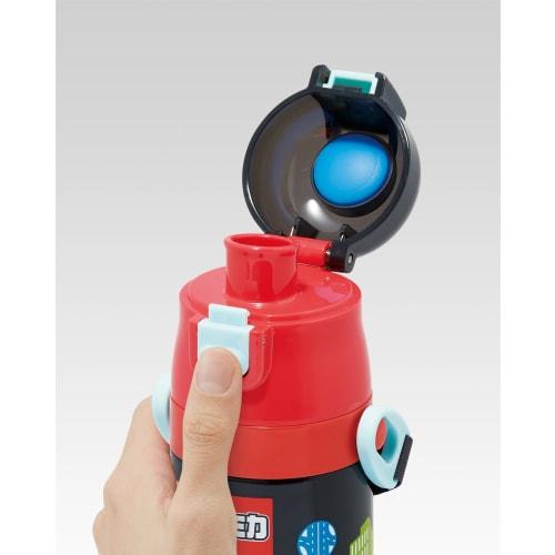 Skater Children's Water Bottle, 2-Way, 470ml (Direct Drinking) and 430ml (Cup Drinking), Tomica 25, Boys' Stainless Steel, Insulated, Lightweight, Spo