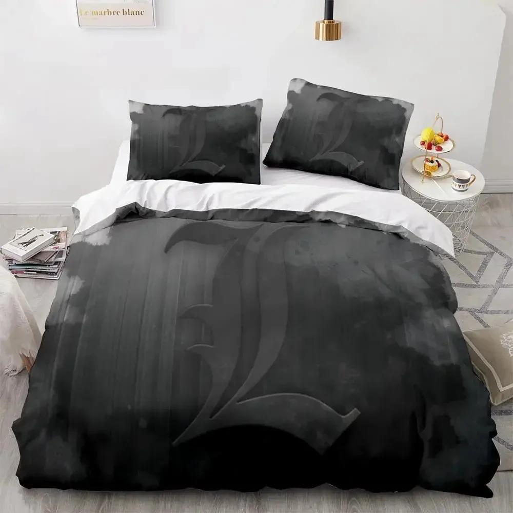 3D Print Anime Death Note Bedding Set Single Twin Full Queen King Size Bed Set Adult Kids Bedroom Duvet Cover Sets Home Textiles