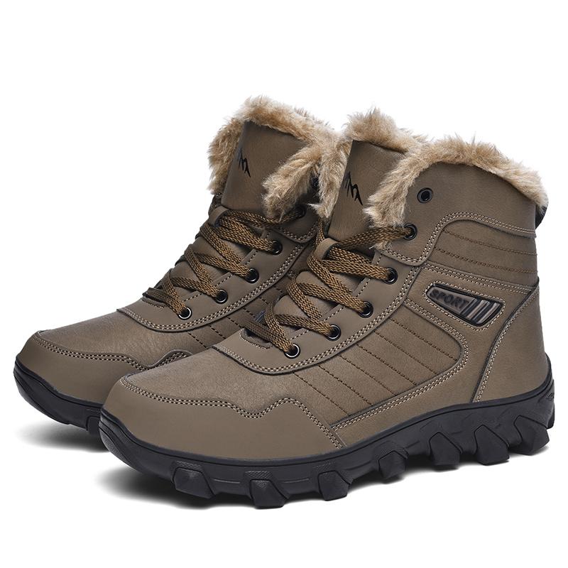 Russian Style Men's Winter Waterproof Outdoor Ankle Snow Boots Warm Anti-skid High Top Cold Weather Footwear for Men