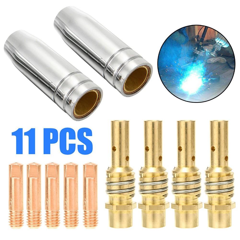 11Pcs Welding Torch 0.8mm 0.030 Nozzle Contact Tip MIG Welder 15AK MIG/MAG Set