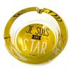 Les Trésors De Lily [N5148] - Yellow 'Quotes' Glass Ashtray ('I'm a Star... or Not!')