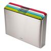 Planches À Découper - Inox - 4 Grandes Planches Colorées - Rangement Pratique - Compatible Lave-vaisselle