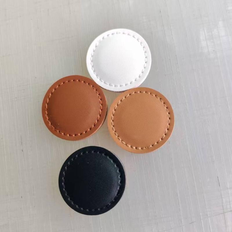 Flat Golf Ball Position Marker With Strong Magnetic Artificial Leather Round Golf Ball Marker Golfers Gift 4cm Size
