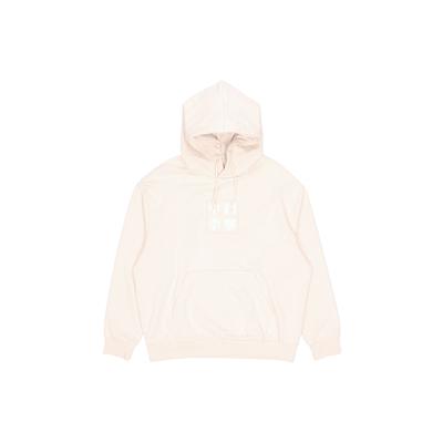 Li Ning Embroidered Logo Pattern Loose Hooded Sweatshirt Men Sweatshirt Cotton-Beige AWDR231-1