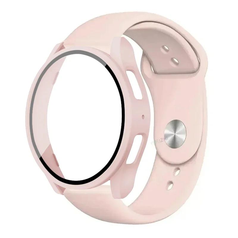 Case+Strap for Samsung Galaxy Watch 7 5 6 40mm 44mm Silicone Band 20mm Bracelet Tempered Glass Screen Film Case Protector Cover