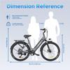 Hillmiles Milecity 1 Vélo Électrique Autonomie 80km Batterie Amovible 36V13Ah Moteur 250W Vélo Électrique de Ville 26 Pouces Vélotafeur Urbain EBike, Gris