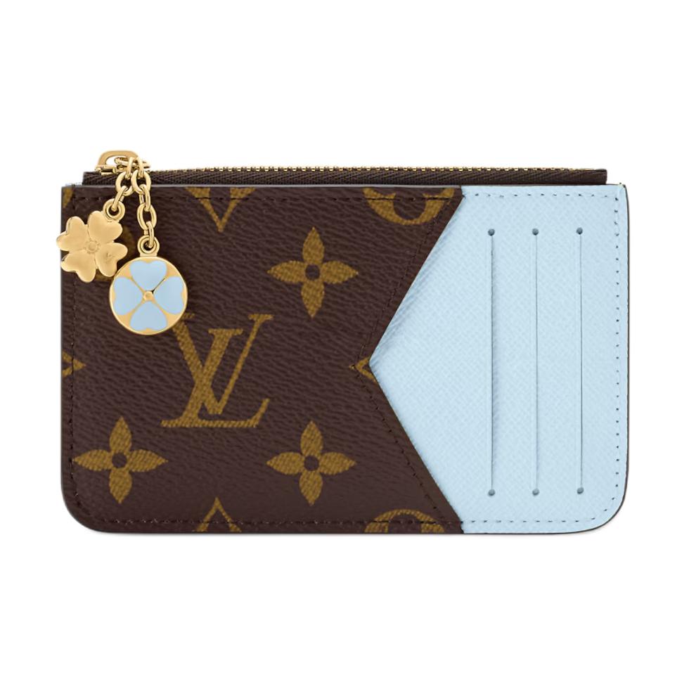 

Louis Vuitton Romy Японія Обмежена серія Золота фурнітура Покритий канвас Тримач для карток Жіночий тримач для карток Світло-блакитний Коричневий M27770 Gift Set(Basic Set+Box+Shopping Bag)