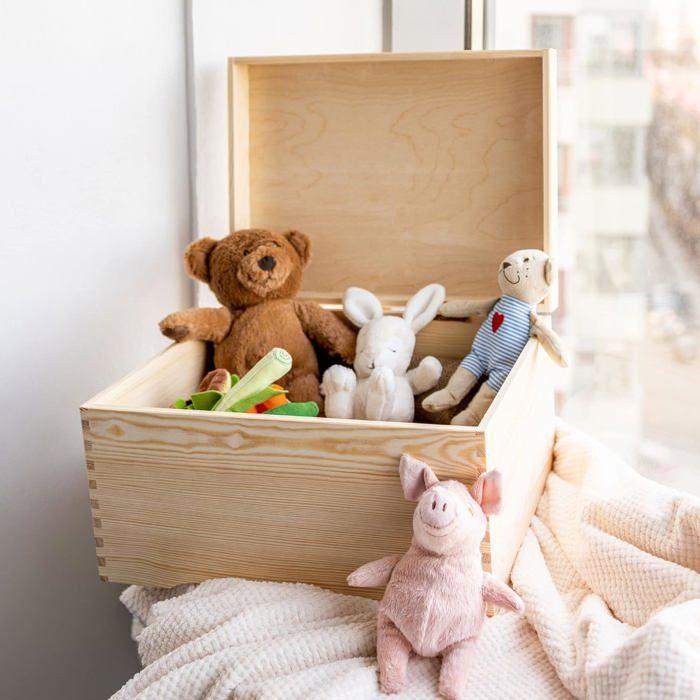 Coffre Boîte De Rangement - Creative Deco - XXL - Bois Massif - Non Peinte - 40x30,5x24 Cm