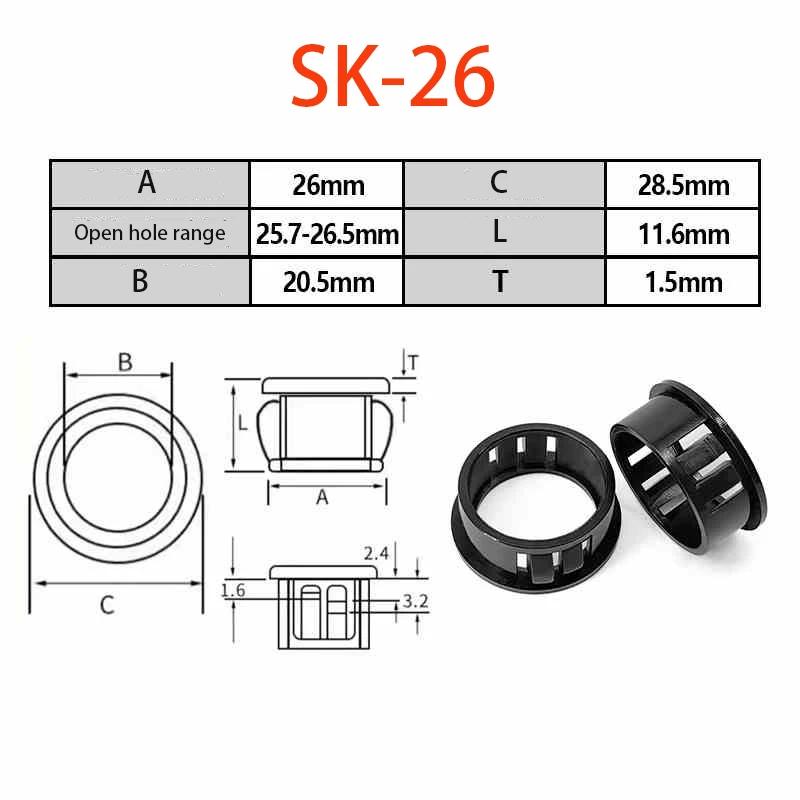 Protective Ring Black Round Nylon Snap-on Wire Grommet Computer Desk Wire Hole Cover Seal Ring Hole Plug Cable Protector