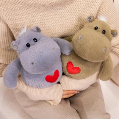 Cute Hippo Plush Toy Hippo With Love Heart Lifelike Ants Plush Doll Soft Stuffed Animal Doll Boys Girls Birthday Holiday Gift