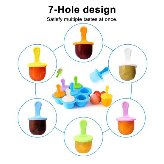Popsicle Molds for Kids Reusable Ice Pop Mold with Sticks Homemade Mini Toddler Popsicle Mold BPA-Free Food-Grade Non-Stick Tray