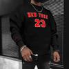 Men's Fashion Trend Casual Long Sleeve Round Neck Pullover Hoodie with Velvet Print for Winter