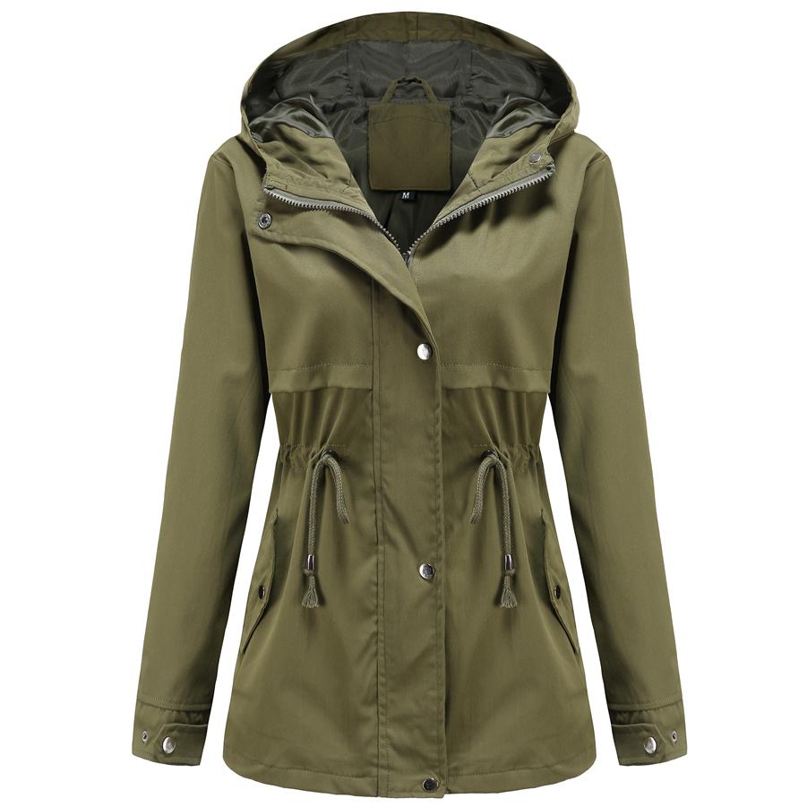 Giacca impermeabile da donna Trench da escursionismo Giacca a vento da esterno Leggero Classico con cappuccio Antivento Leggero Cappotto antipioggia Capispalla sottile Abbigliamento antipioggia
