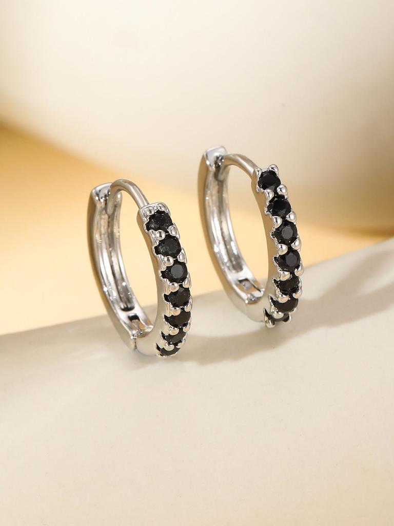 Minimalist Copper-Plated Zircon Luxurious Hoop Earrings