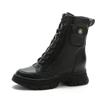 Inner Height Increasing Martin Boots Women's Fleece Warm Cotton Boots Thick-soled Lace-up Lightweight Medium Boots Autumn and Winter Snow Boots Women