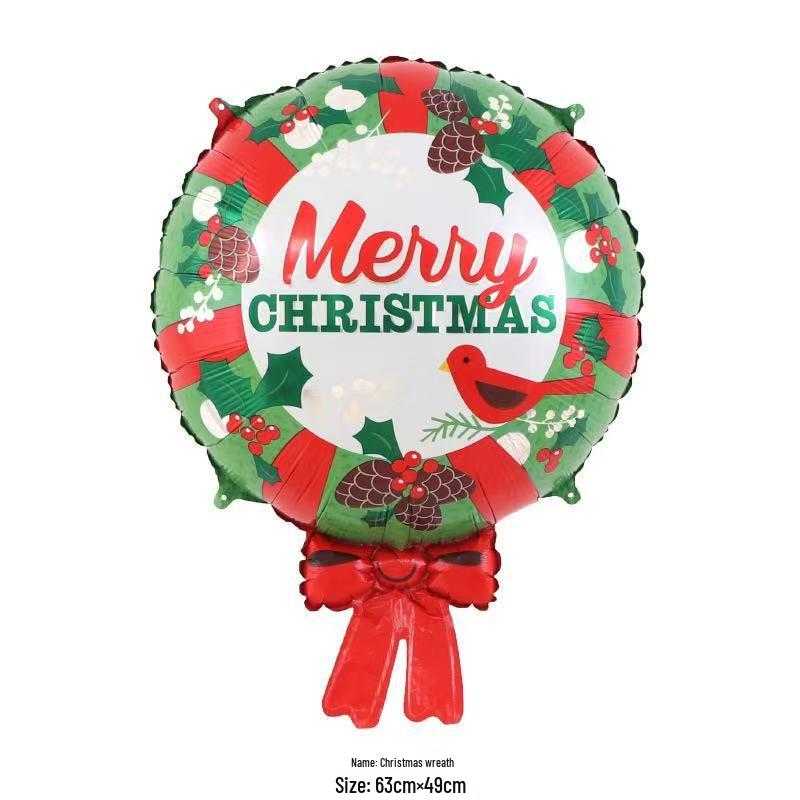 Large Christmas Tree and Santa Claus Aluminum Foil Balloons for Window Display 