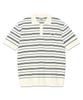 LEE Collared Striped Short Sleeve Knit Ivory