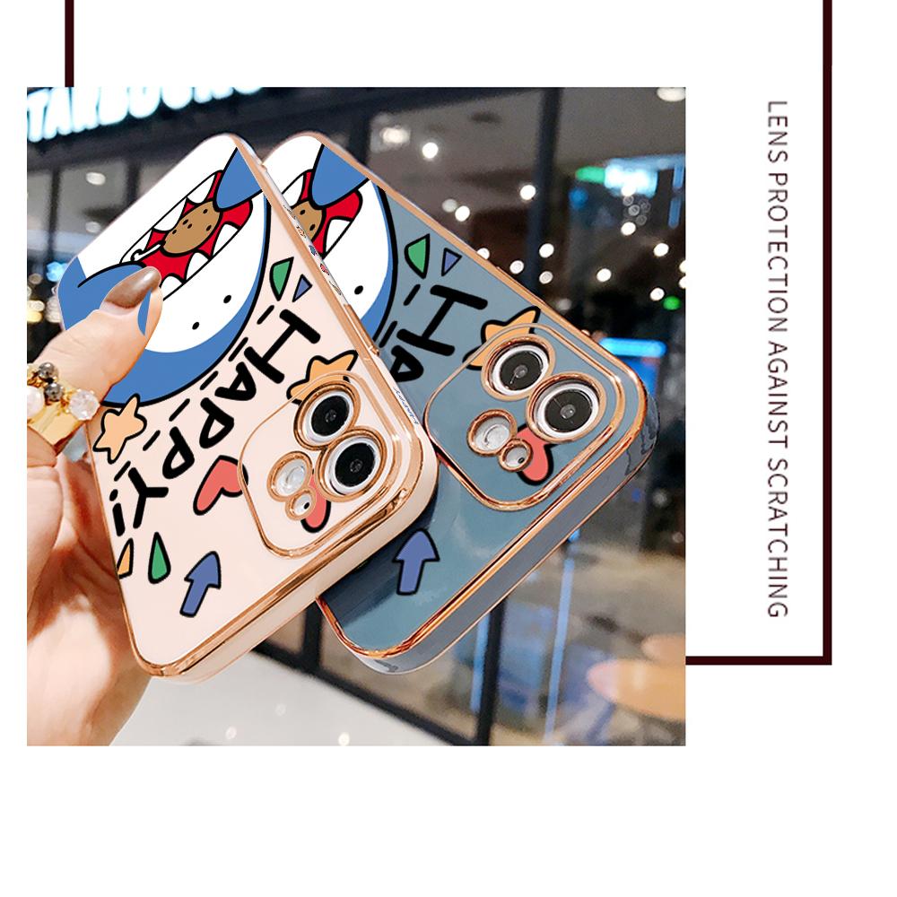 Bunte Druckmuster Quadratisches Randmuster Gehäuse Überzogene Telefonschale Luxus Überzogene Weiche Telefonhülle für Huawei Honor Xiaomi Redmi