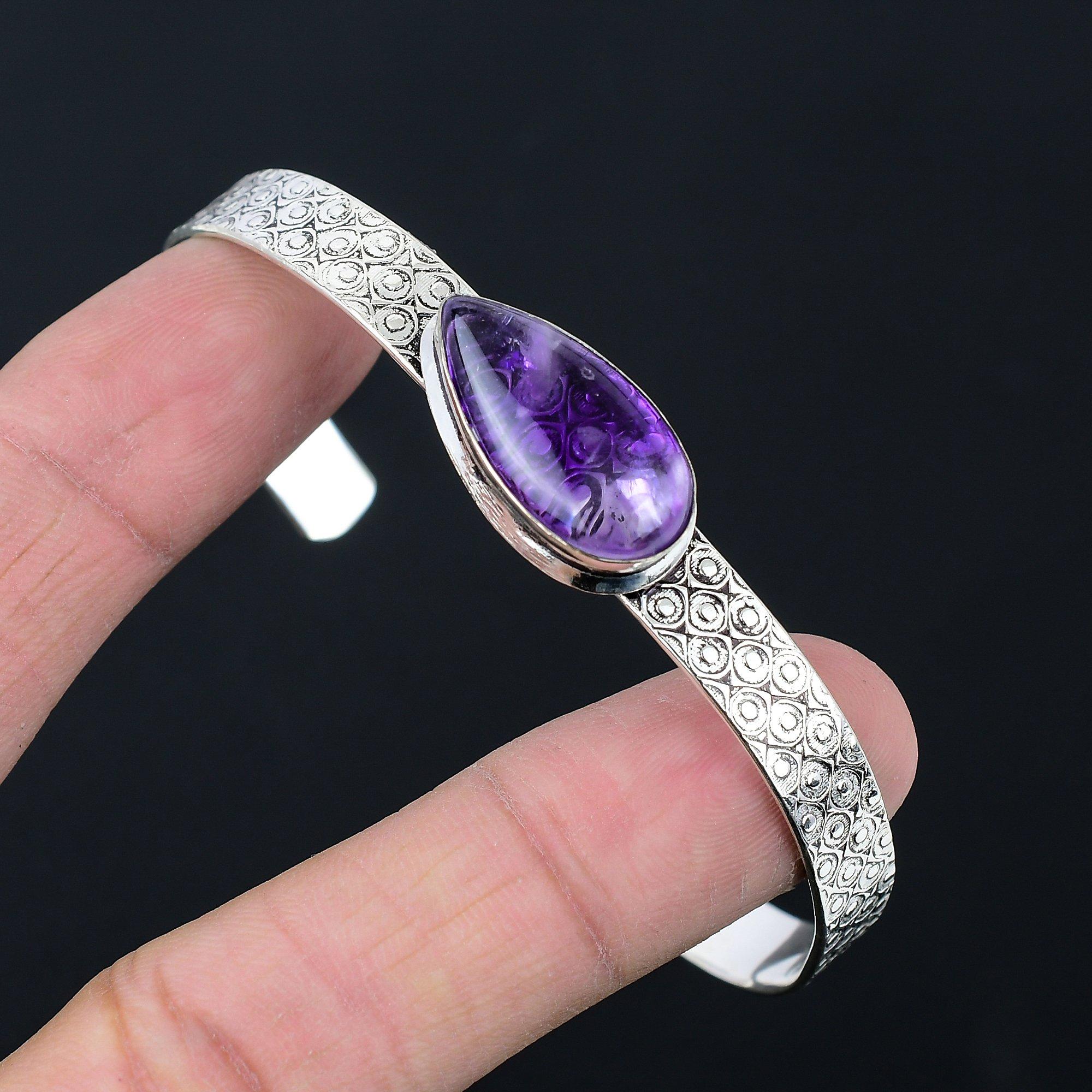 

Распродажа ко Дню сестер Стерлинговое серебро Звезда Аметист Помолвочный Браслет для мамы Adjustable