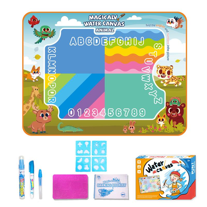 Magic Water Canvas Children Water Painting Blanket Early Learning Oversized Animal Dinosaur Numbers Magical Color Diy Toy