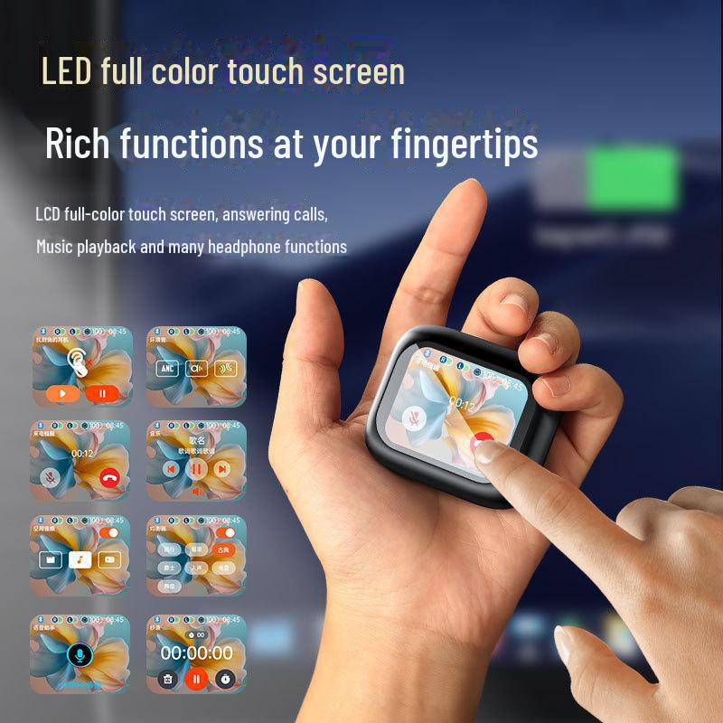 AI-Powered Wireless In-Ear Bluetooth Headset with TFT Touchscreen, ANC+ENC Noise Reduction
