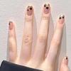 French Star Pattern Whitening Translucent False Fingernail Tips - 24 Pieces