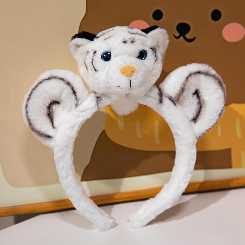 Cute Simulation Little Tiger Doll Plush Toy Siberian Tiger Doll White Tiger Hand Doll Children Soothing Doll