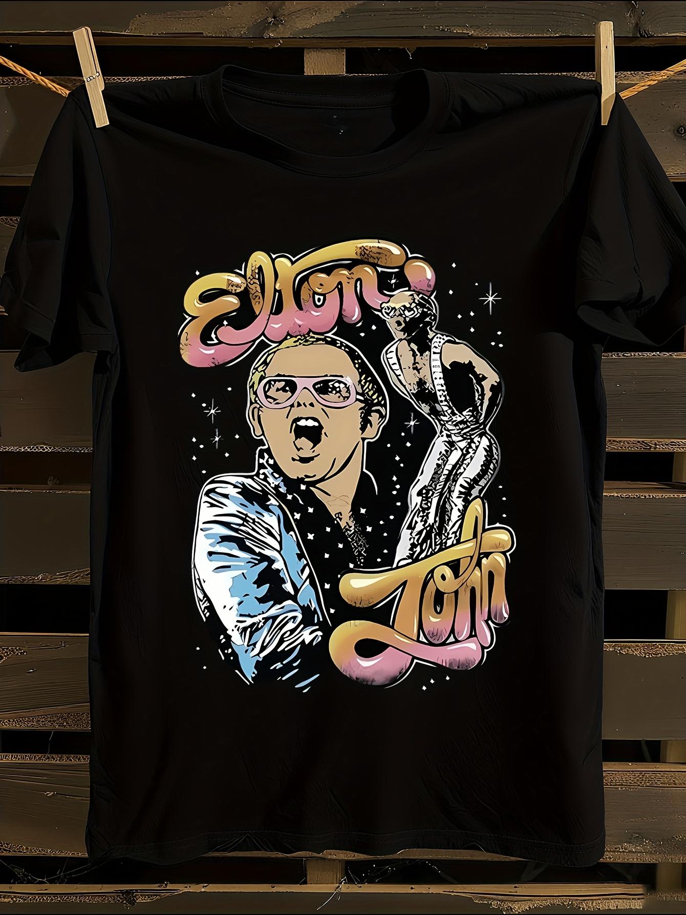 Elton John Signature Iconic Logo Name Tshirt M