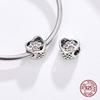 Fit Bangle Original Bracelet Charms Cat Printed Heart Shaped Beads 925 Sterling Silver Charm Jewelry Diy Making