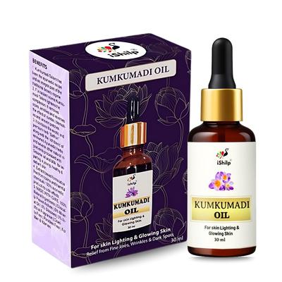 IShilp Kumkumadi Öl für das Gesicht 30ml, Angereichert mit Safran, Sandelholz, Majishtha und einer Mischung aus natürlichen Kräutern, Kumkumadi Gesichtsöl für strahlende Haut, Reduz