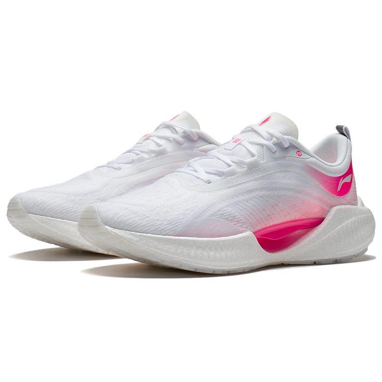 Li Ning Super Light 19 Cushioning Slip Resistant Running Shoes Women's White Pink ARBS002-5