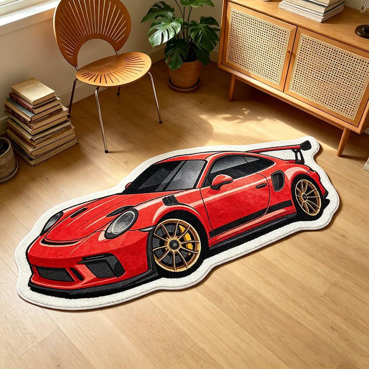 Coole Race Decoratie Tapijt Zacht Antislip Wasbaar Onregelmatig Vloermat Slaapkamer Esports Kamer Huisdecoratie 40x60cm 16x24inch
