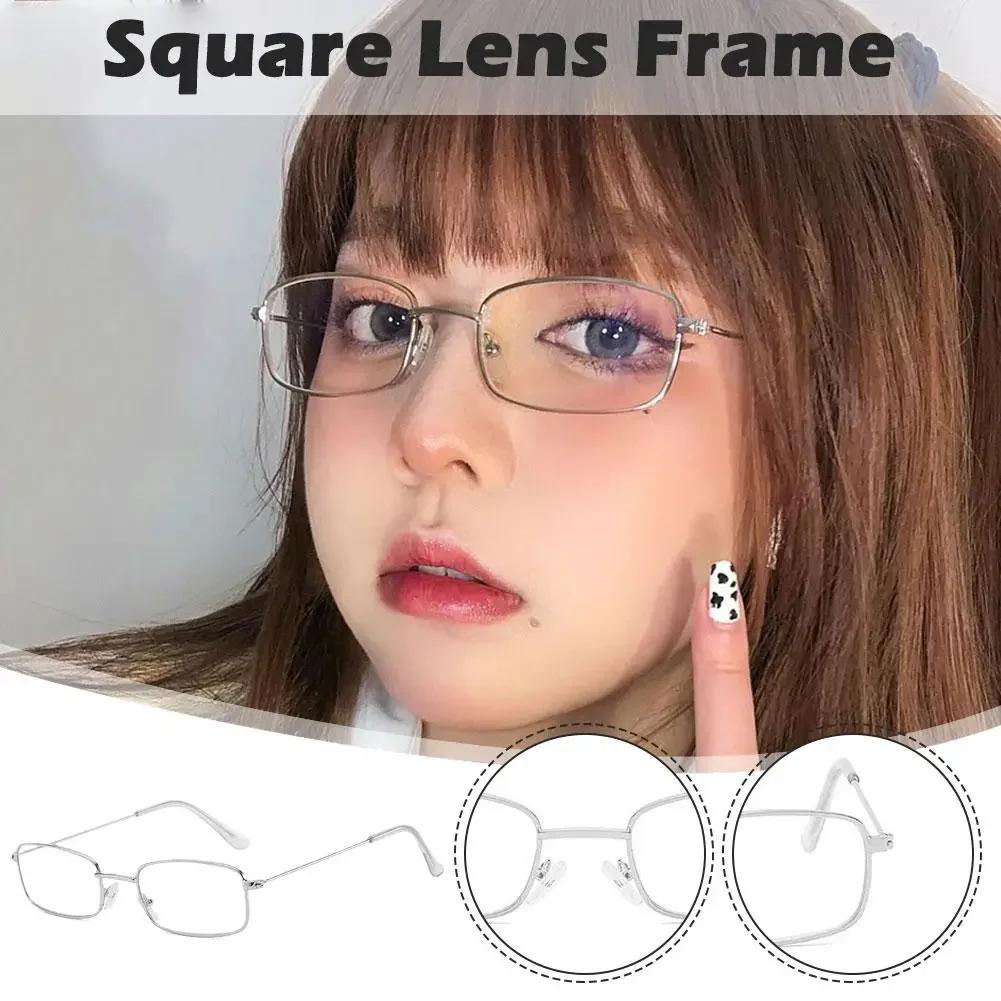 Small Square Alloy Frame Glasses Retro Reading Eyeglasses Anti Blue Light Presbyopic Eyewear Women Men Metal Clear Lens