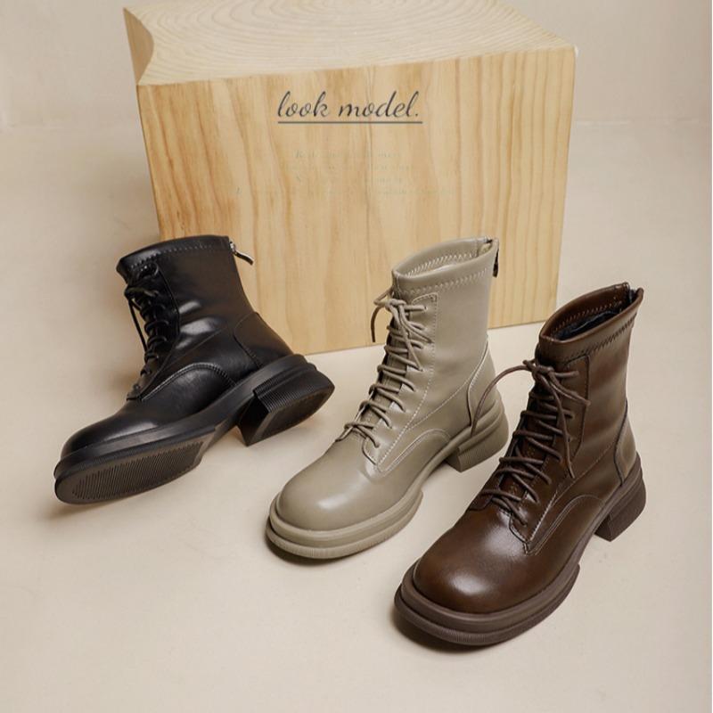 Осенние и зимние женские одинарные ботинки в британском стиле — фото 8