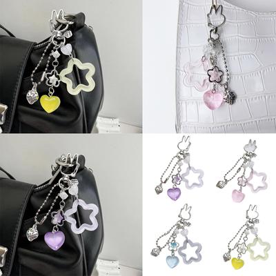 Handgefertigter Fünfzackiger Stern Schlüsselanhänger Langlebige Acryl-Legierung Tasche Anhänger Zubehör Leicht Tragbar Schlüsselanhänger Dekoration