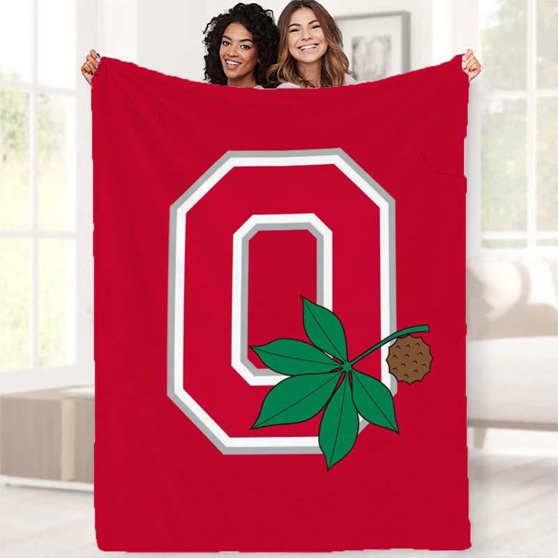 Ohio State University Blanket Soft and Warm Flannel Blanket Multifunctional Four Seasons Blanket Gift Blanket