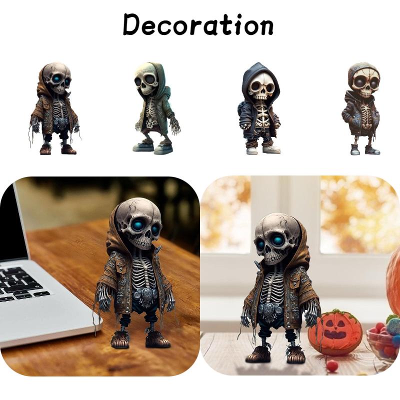 Skull Resin Halloween Figurine Statue Garden Table Decoration Yard Gift Ornament