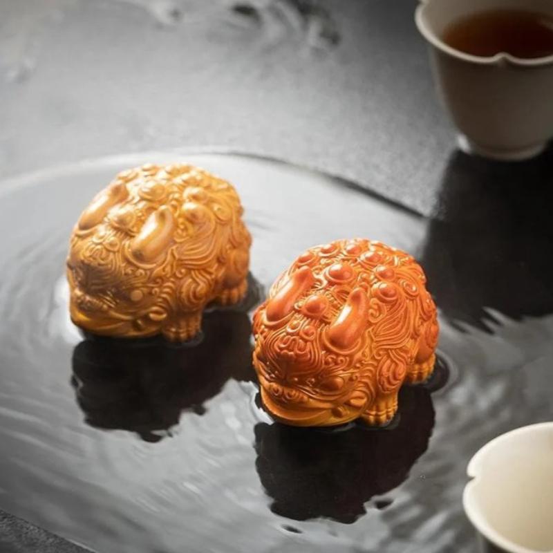 Mini-Tee-Haustier aus Kunstharz mit Farbwechsel, Zhaocai-Tierskulptur, Teetischdekoration, Zen-Tischornamente, exquisites Tee-Zubehör