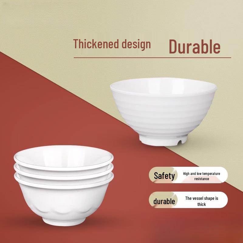 YuZhuXun White Melamine Round Serving Bowl