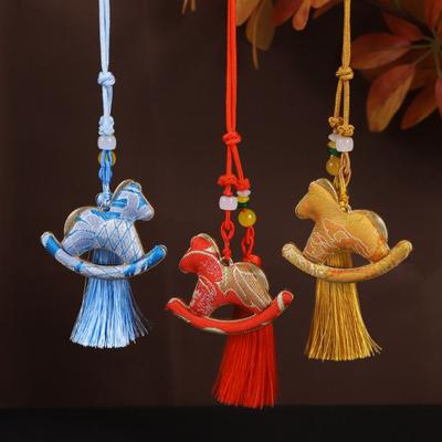Material Kit DIY Horse Year Pendant Good Luck Tassel DIY Zodiac Horse Keychain Home Decor Handmade