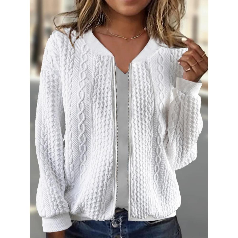 

GMXIA осень-зима застежка-молния Twist длинный рукав толстовка с капюшоном пальто бейсбольная одежда женская одежда XXL белый