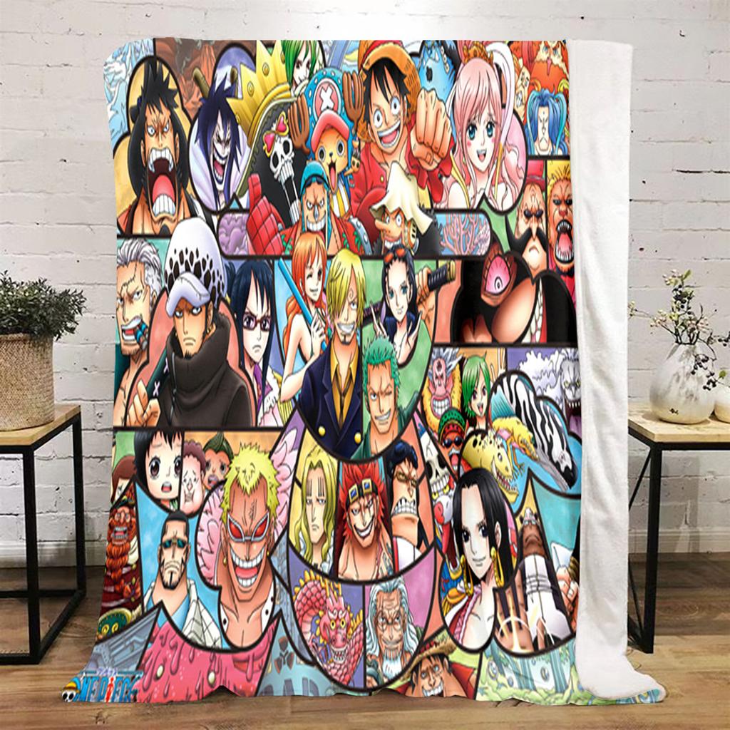 Starring the classic Japanese cartoon ONE PIECE Monkey D. Luffy blanket soft home furnishing nap decoration four seasons warm Sherpa blanket U10