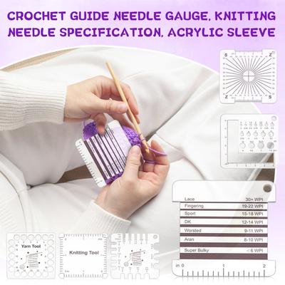 Régua de Tricô Acrílica Quadrada Ferramentas de Tricô (Conjunto de 6 Peças)